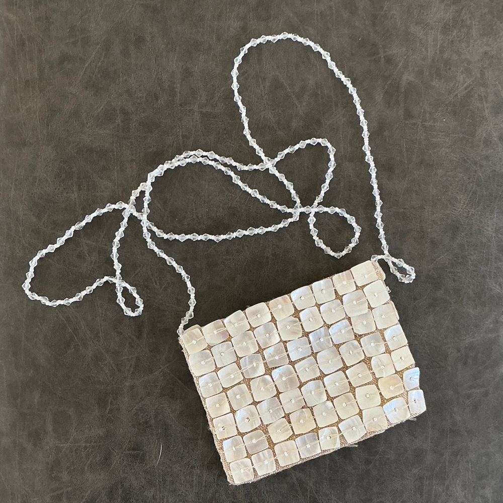 Chic Cream Beaded Mini Bag